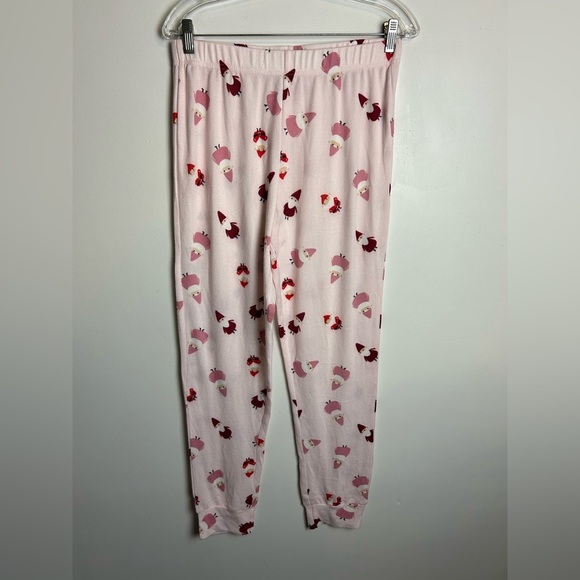 Kikit Pajama set Elf Santa Print M Soft Pants Top Long Sleeve Pink Stretch Pull - Picture 4 of 16